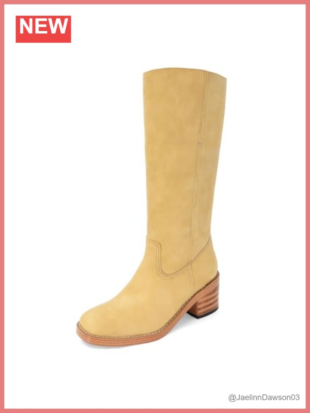 Women's Square Toe Chunky Block Heel Mid Calf Boots